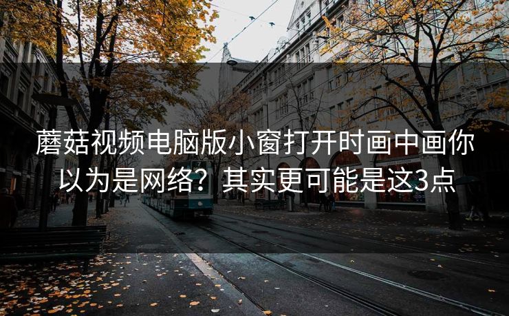 蘑菇视频电脑版小窗打开时画中画你以为是网络？其实更可能是这3点