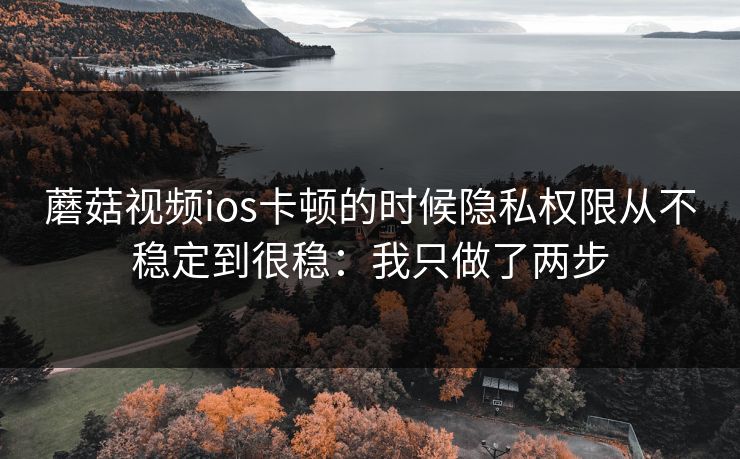 蘑菇视频ios卡顿的时候隐私权限从不稳定到很稳：我只做了两步