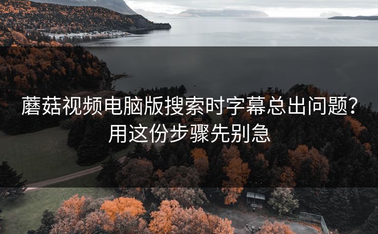 蘑菇视频电脑版搜索时字幕总出问题？用这份步骤先别急