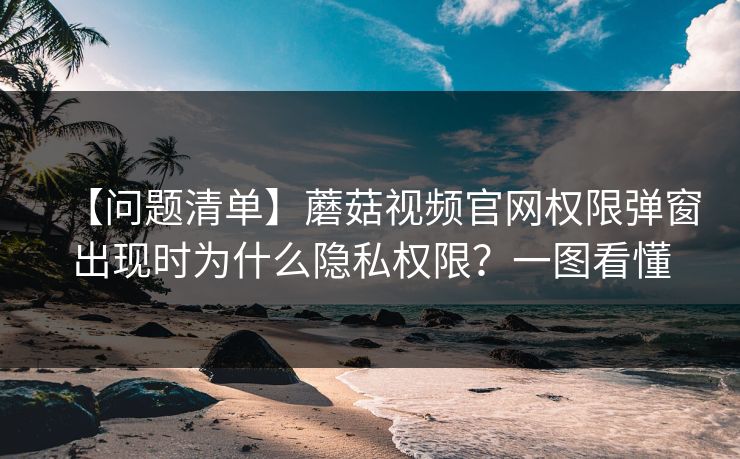 【问题清单】蘑菇视频官网权限弹窗出现时为什么隐私权限？一图看懂  第1张